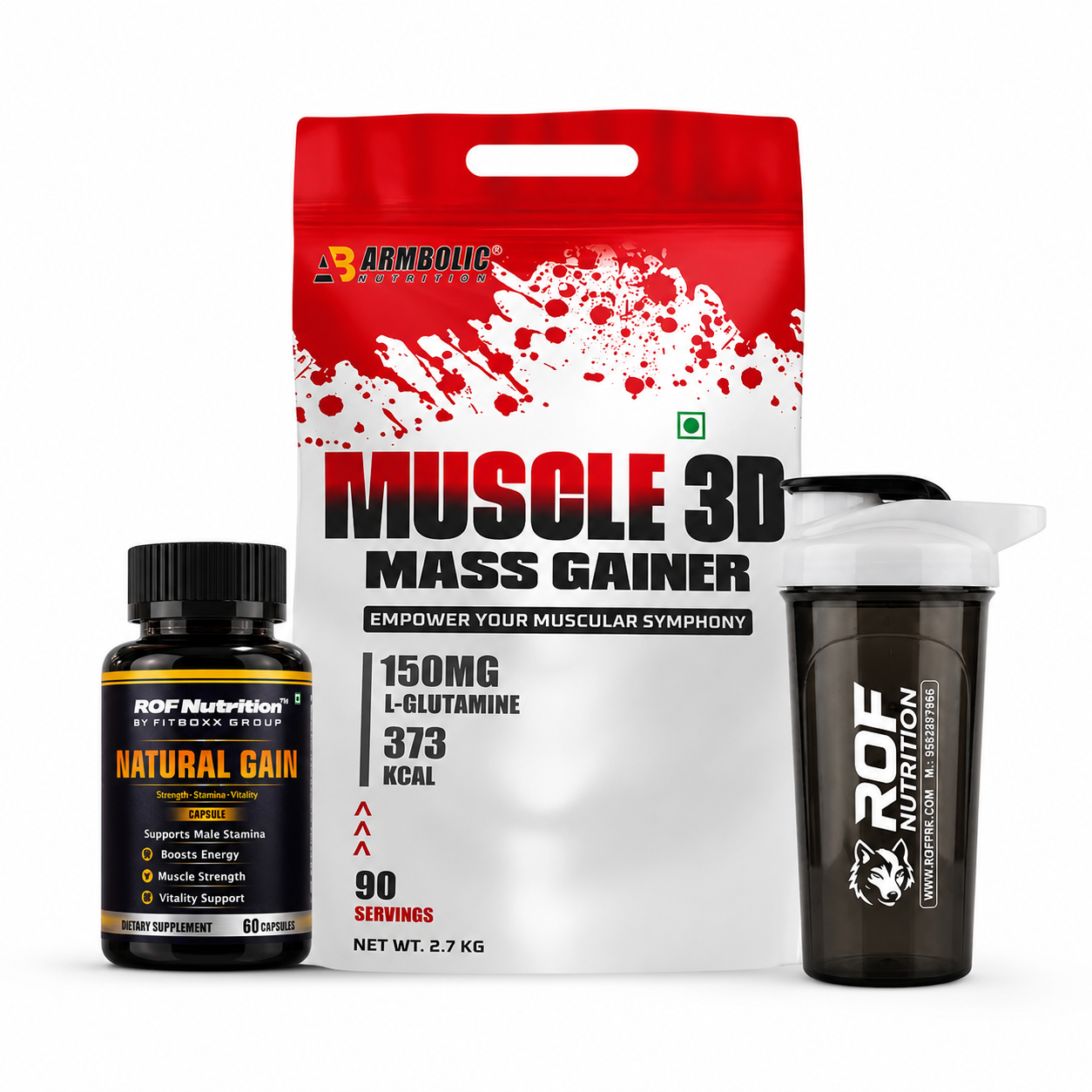 Armbolic 3d Mass Gainer 2.7kg Combo