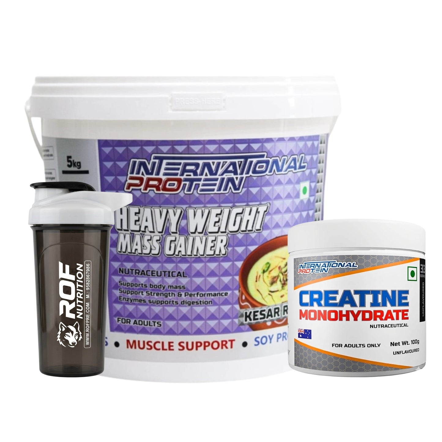International Protein Heavy Weight Mass Gainer 5kg Combo