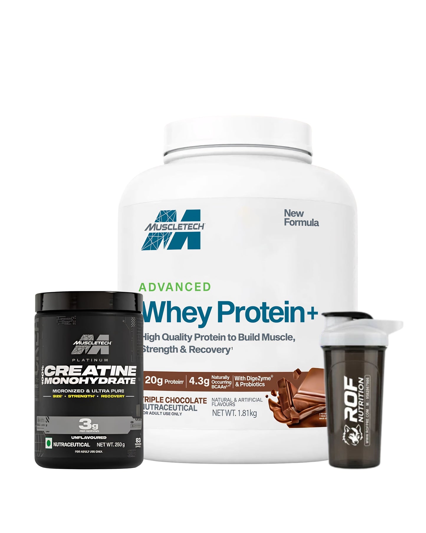 MuscleTech Advanced Whey Protein 1.81kg + Creatine + Free Shaker Combo