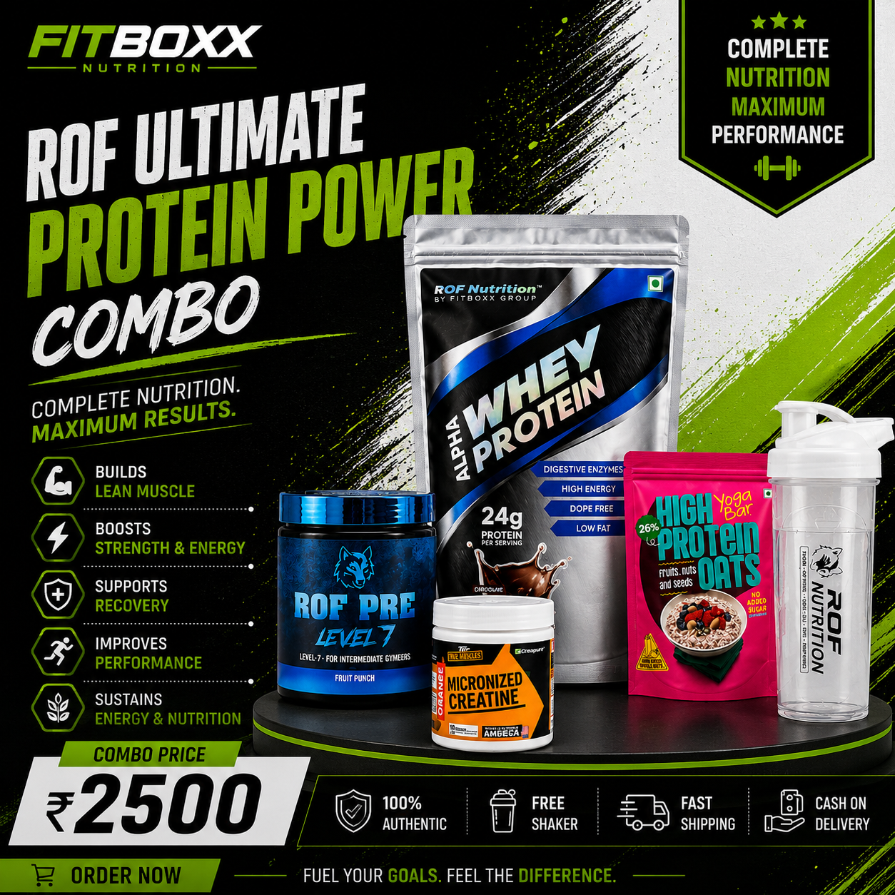 1kg Rof whey protein with Oats combo
