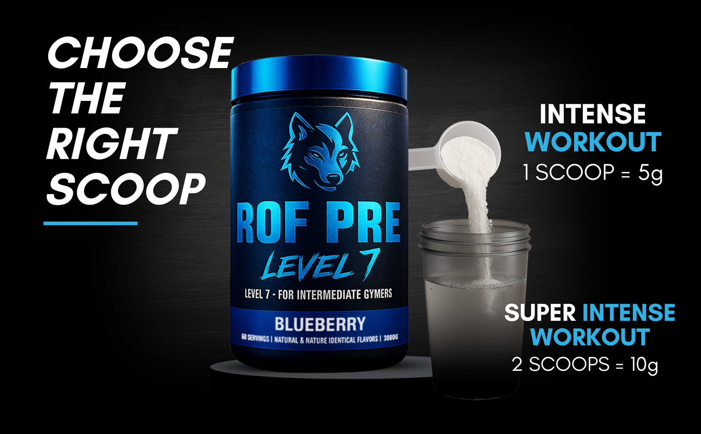 ROF Pre-Workout – Level 7 (Blueberry Flavor)