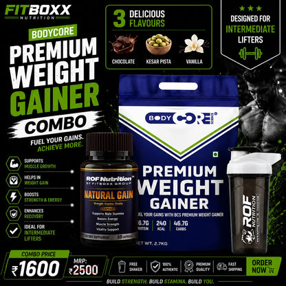 Bodycore Premium 2.7kg Gainer combo