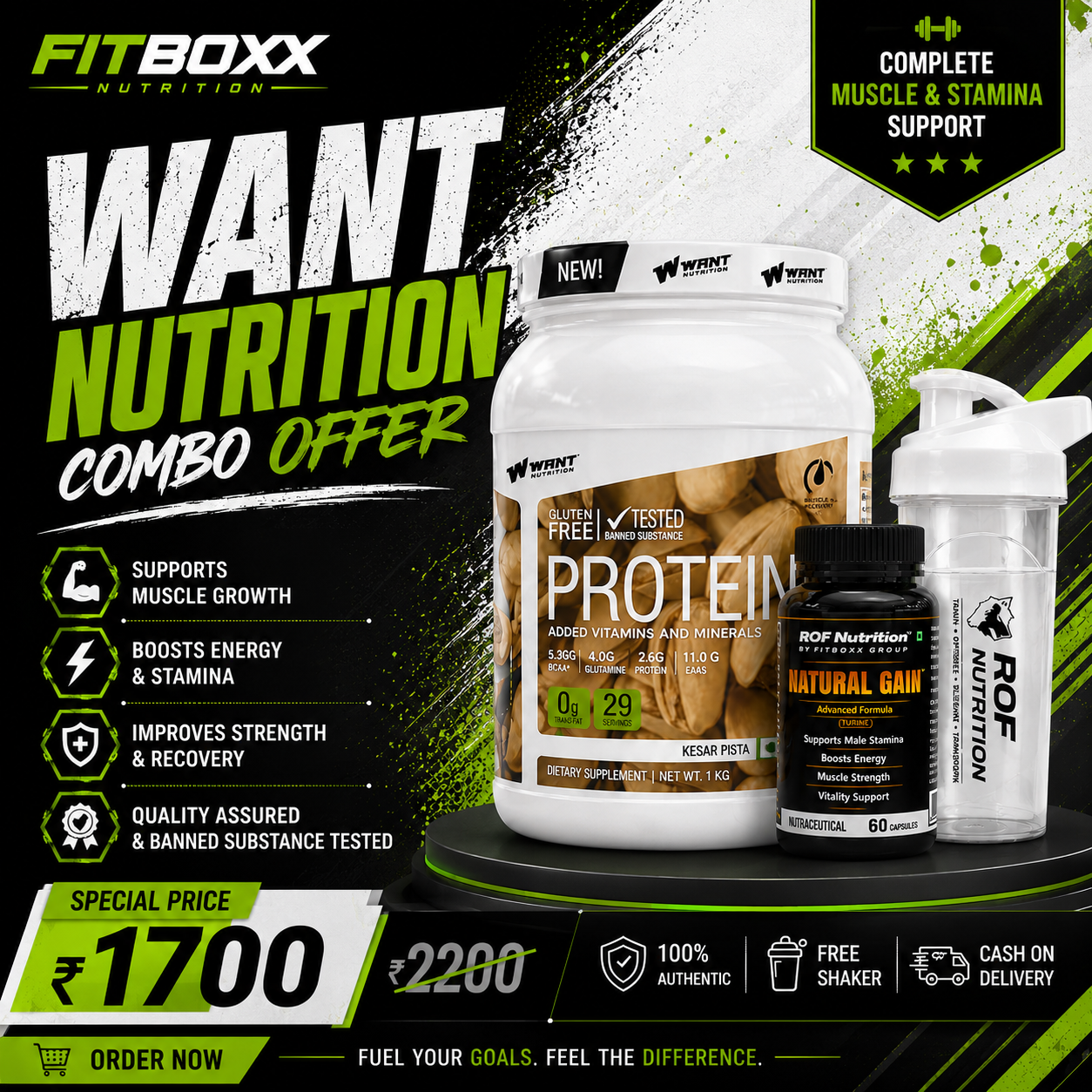 Want 1 kg gaining protein combo